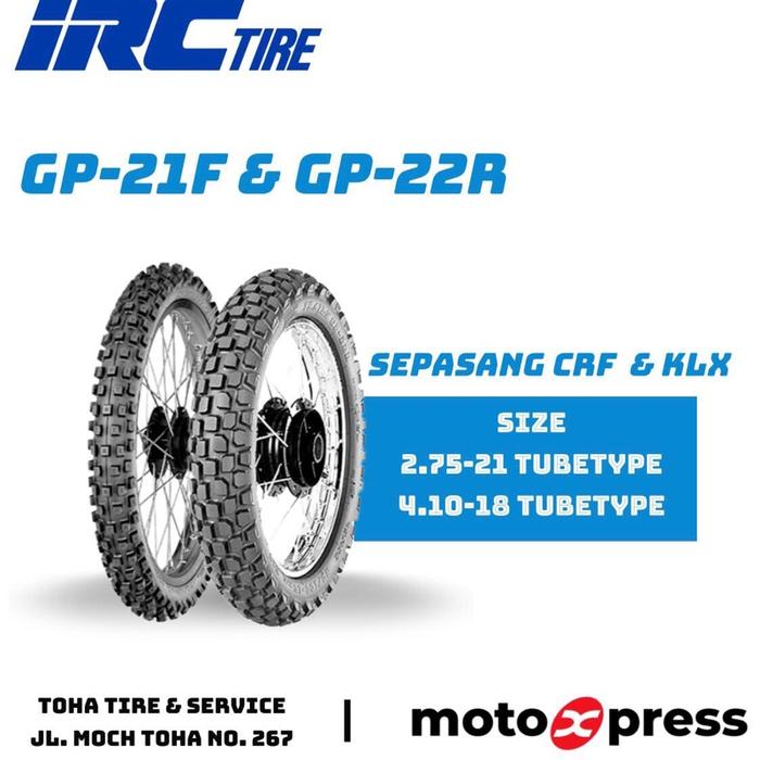 Sepasang Ban Motor CRF, KLX IRC NonTubeless
