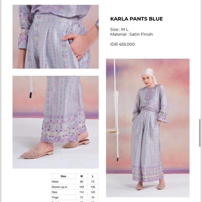 Karla Pants Blue - Celana Kulot Aleza Label