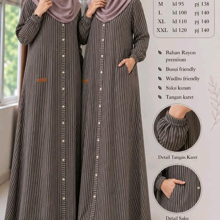 Daily Dress Azwa Salur Wood Brand Azwa by Saulinstore Muslim Gamis Wanita Rompi Busui Safety
