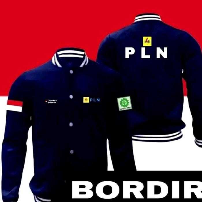 jaket bordir PLN baseball PLN jaket BUMN PLN jaket varsity BUMN PLN jaket baseball PLN jaket basebal
