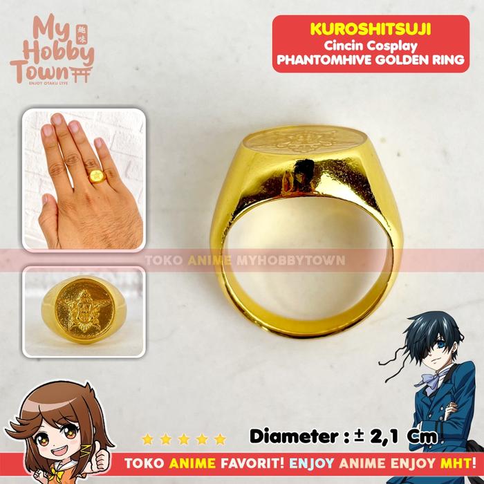 Cincin Anime Kuroshitsuji Black Butler : Ciel Phantomhive Heritage Gold / Emas