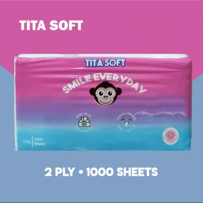 Tisu TITA SOFT 1000 SHEET - Tisu wajah halus - setara tisu nice