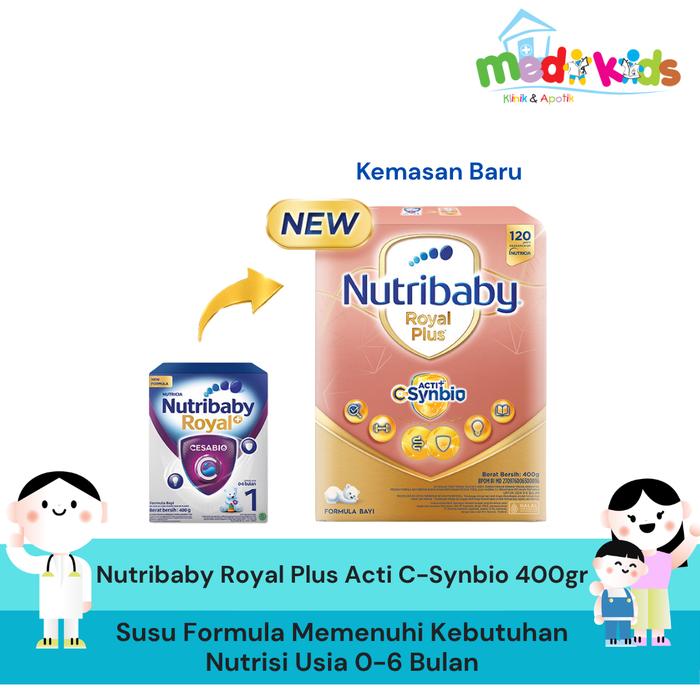Nutricia Nutribaby Royal Plus Acti C-Synbio 400gr - Susu Formula 0-6 Bulan Memenuhi Kebutuhan Nutris
