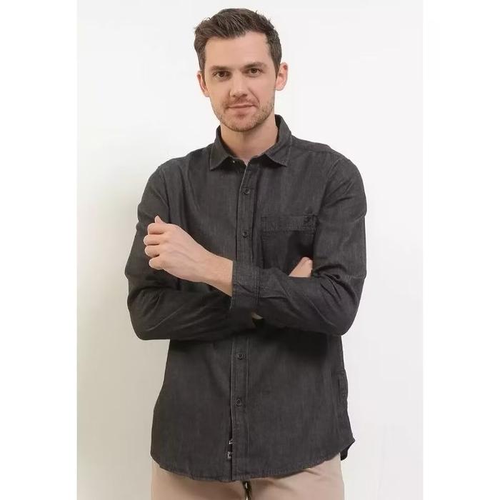 KLL391D - KEMEJA HITAM LENGAN PANJANG PRIA LOIS ORIGINAL | KEMEJA LONGSLEEVE LOIS JEANS
