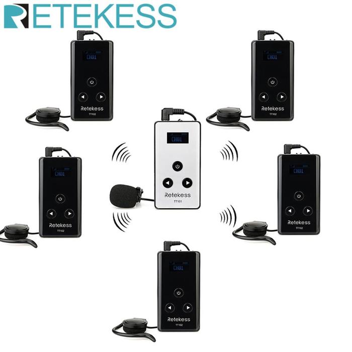 RETEKESS Wireless Audio Tour Guide System 99 Channel Microphone