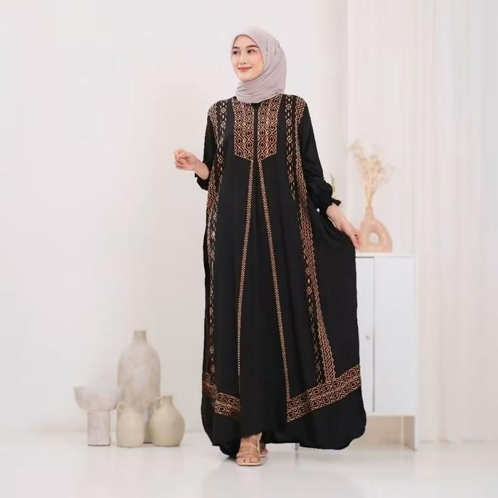 Kaftan Hajar Super Jumbo Daster Lowo Rayon Dress Wanita Busui By Afareen Mode
