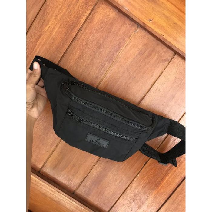 Waisbag cowok aloipfax hitam - slingbag pria bn parasut - tas cowok