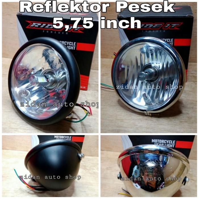 Lampu Depan Pesek Headlamp CB 5.75 inch universal japstyle scrambler caferacer dll tiger maegapro GL
