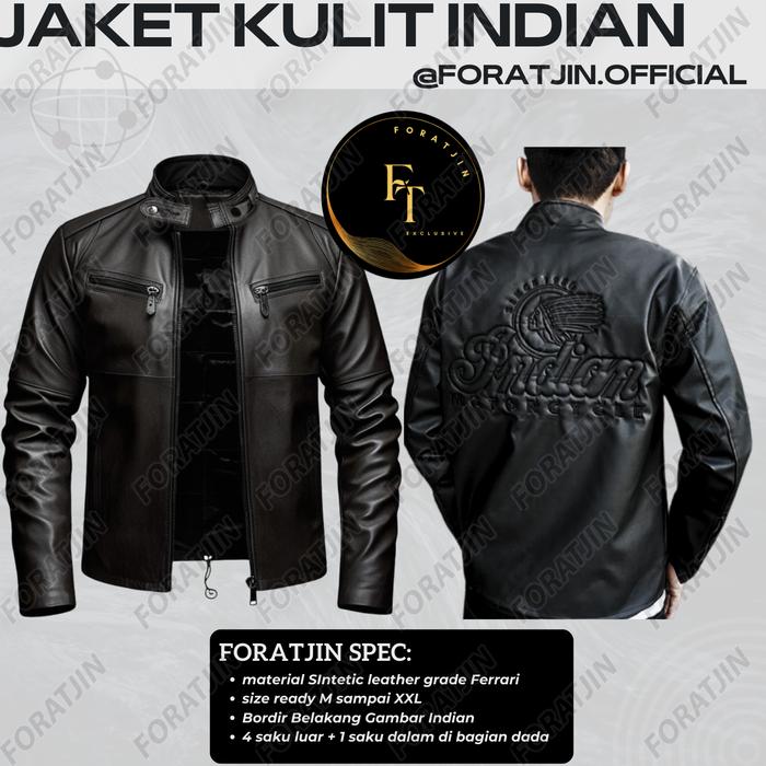 Foratjin - Jaket Kulit Sintetik Garut Bordir Belakang Indian Exclusive Foratjin