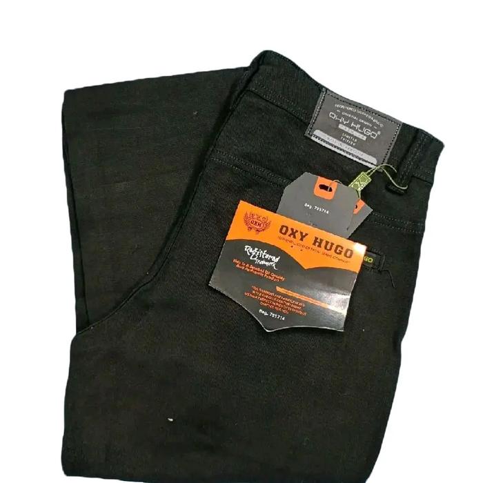 Celana katun oxy hugo bahan katun Hitam Pria Panjang