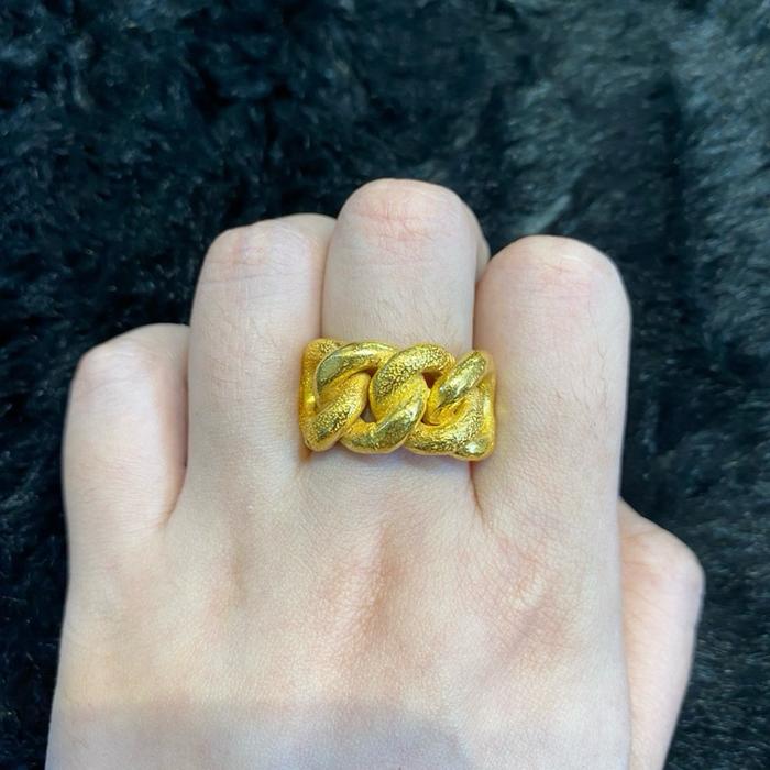 Cincin Emas Lapis 99 Motif Rantai Pasir Isi 100ml (size 6,7,8)