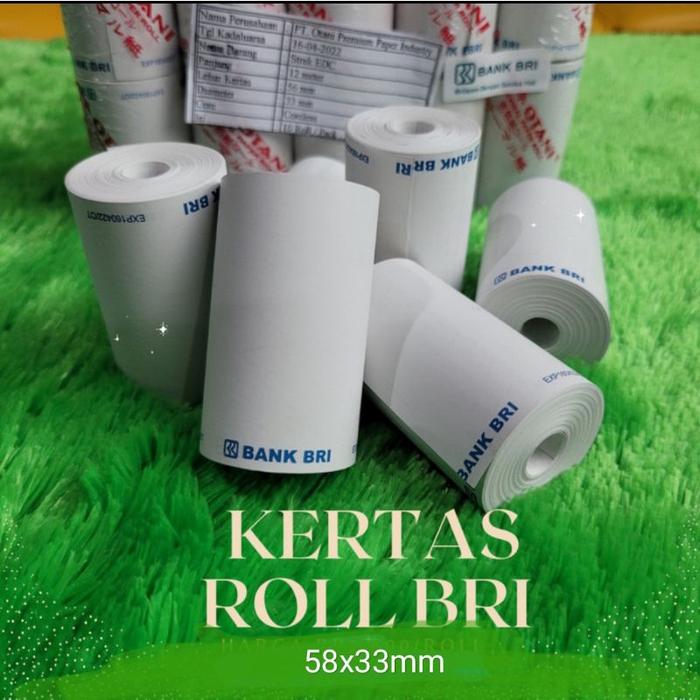 Kertas Struk Thermal EDC Bluetooth 57x33mm Logo Bank BRI Paket 10 Roll