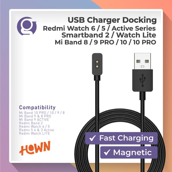 Charger Magnetic Cable Charging Kabel USB 1M for Xiaomi Mi Band 10 Pro / 10 / 9 / PRO / 8 / 8 9 ACTI
