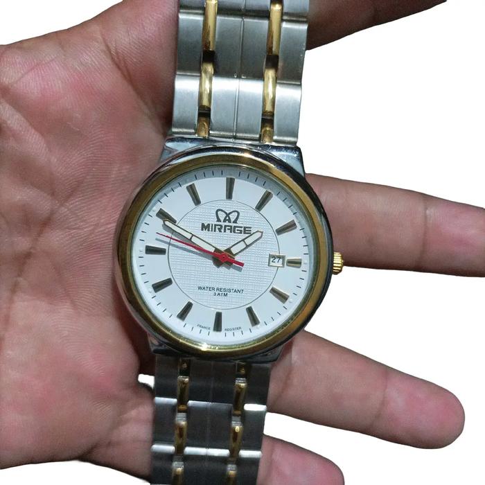 Jam Tangan MIRAGE 8150BRP-M, Asli, Pria Elegan Stainless
