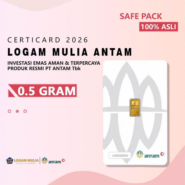 Antam Logam Mulia Certicard 0.5 Gram, Emas Batangan, LM Antam