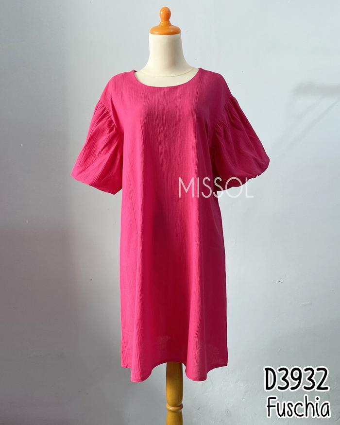 MISSOL Dress polos casual lengan balon D3932 terlaris