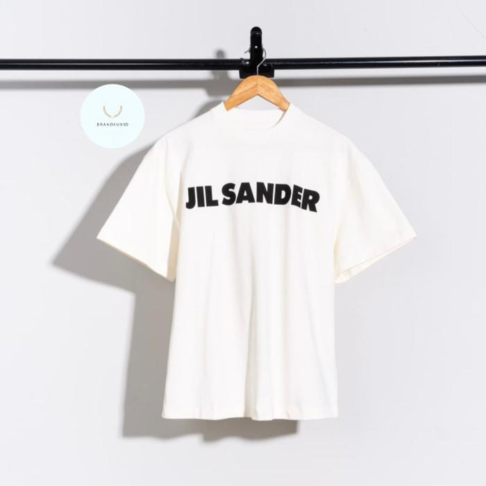 Jil Sander Logo print oversized and long fit tshirt White