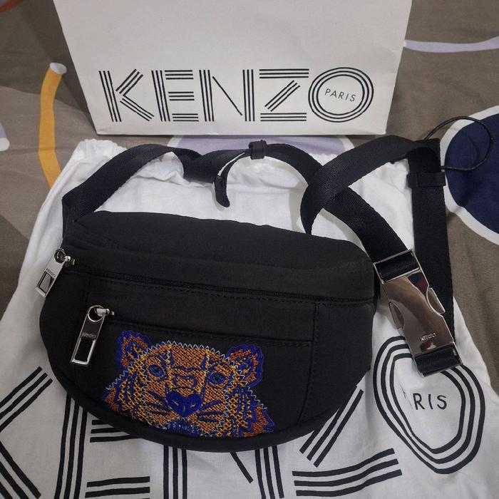Tas Kenzo Tiger Embroidered Neoprene Fullset Original Bumbag Waist Sling Bag