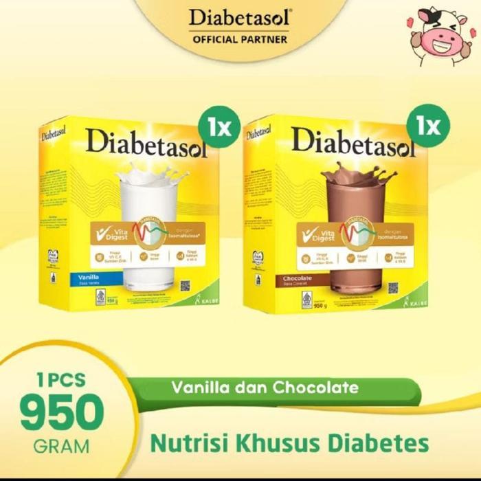 Diabetasol Susu 950 Gr Vanila Coklat Chocolate Nutrisi Khusus Deibetes