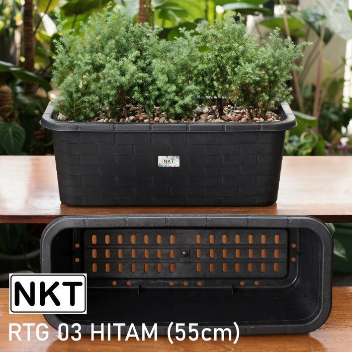 pot bunga | POT RTG 03 Hitam | Pot persegi panjang | POT NKT