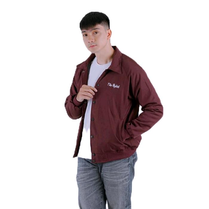 The Bojiel Jaket Baseball Simple Bordir Semi Wol Lembut Casual Unisex Pria Wanita  Distro Keren