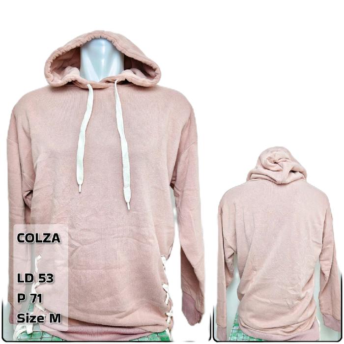 COLZA Hoodie Colza Perempuan Pl Warna Merah Muda Size M LD 53 P 71 Kualitas Terbaik