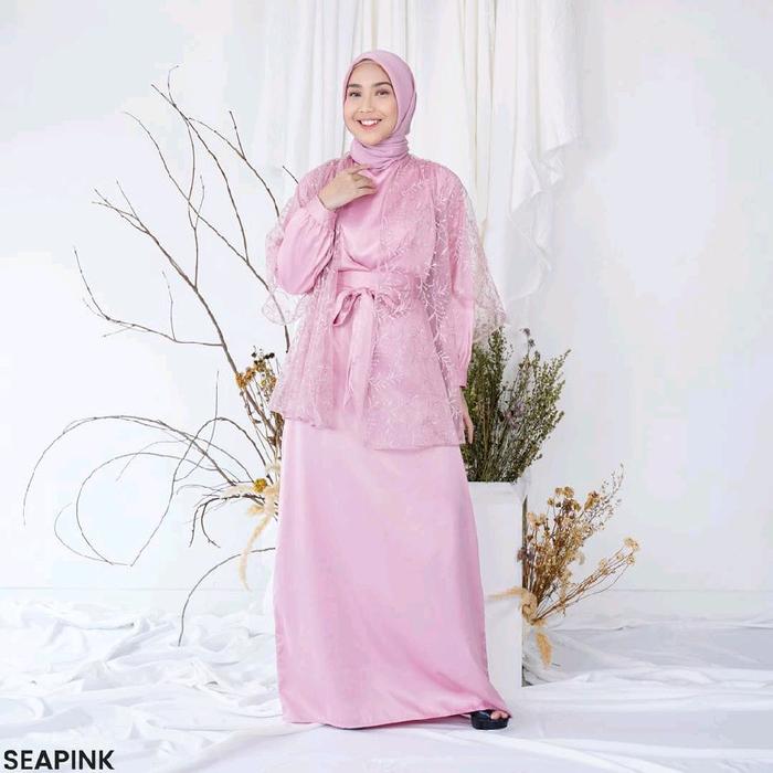 Gamis Brokat Satin Elegan dan Mewah untuk Wanita Muslim - Syari, Maxi, Crinkle, Pesta, Remaja, Lebar