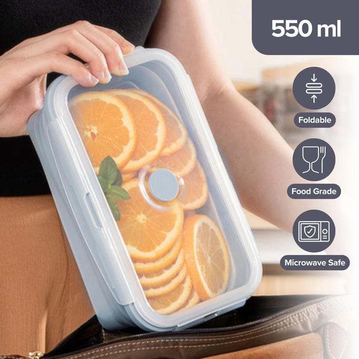 Mtos Mall | Kotak Makan Lipat | Lunch Box Silikon | Bekal Makanan Foldable