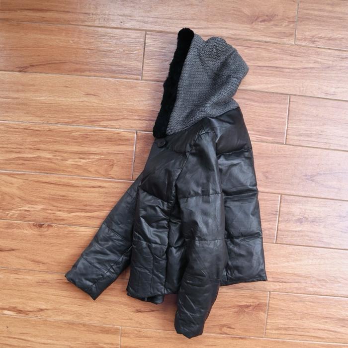 EMPORIO ARMANI kulit domba jaket kulit asli puffer quilted bulang down jacket jaket gunung genuine l