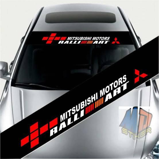 Stiker Sticker Kaca Mobil Depan mitsubishi ralliart