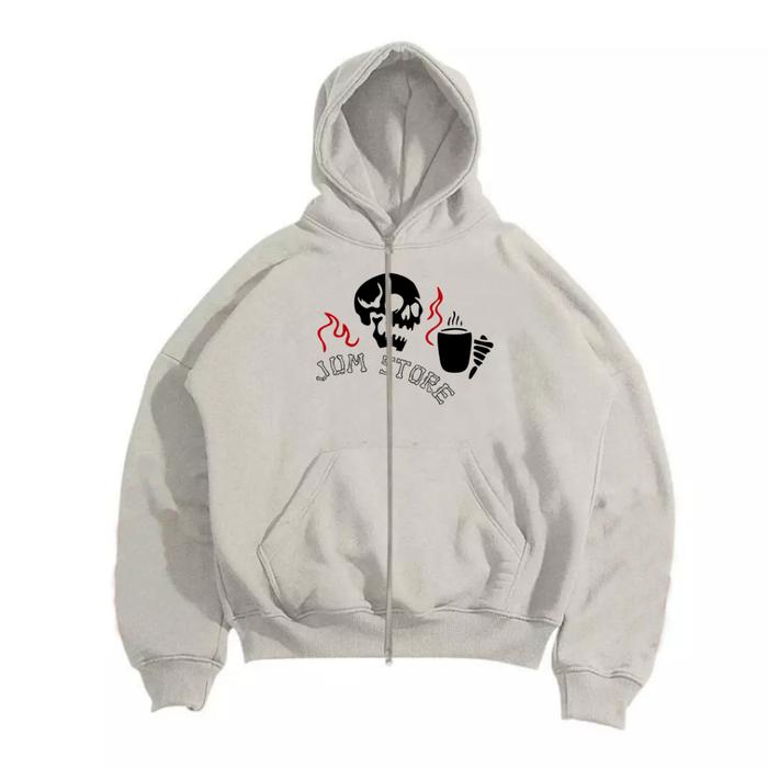 THREEWORLDS X JUM| HOODIE ZIPPER BOXY | COGO Fleece