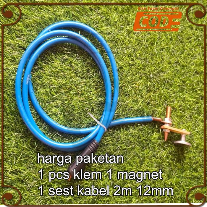 paket kabel 2m 12mm masssa travo stang grounda 1 magnet welding las penjepit klem Clip Holder