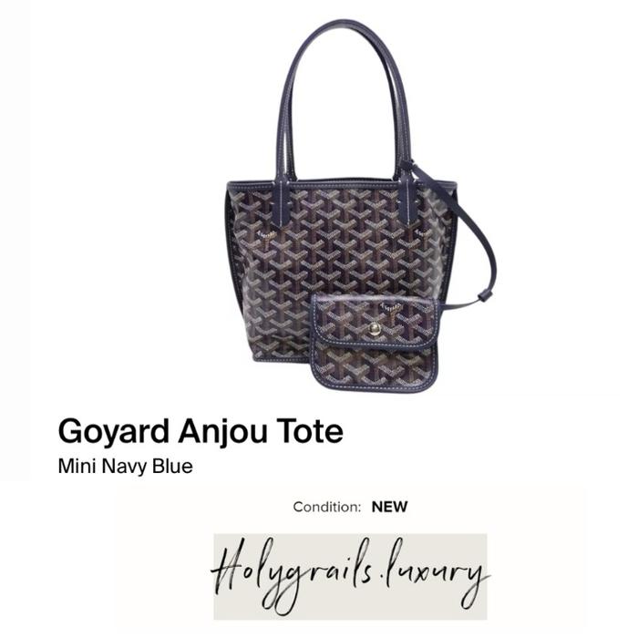Goyard Anjou Tote Mini Navy Blue 100% Original