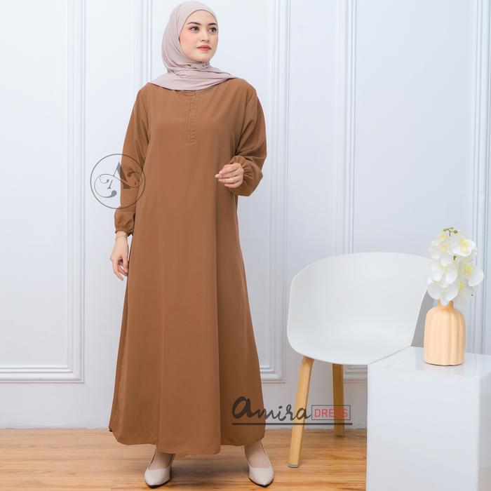 Gamis Abaya Hitam Polos Wanita Muslim Turkey Lengan Karet Wolfis Premium Ukuran S M L XL XXL / Long 