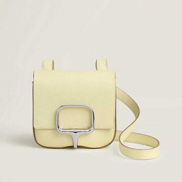 Tas Premium Wanita,Tas messenger,HERMES,Hermes Della Cavalleria II Mini Shoulder Bag,yellow