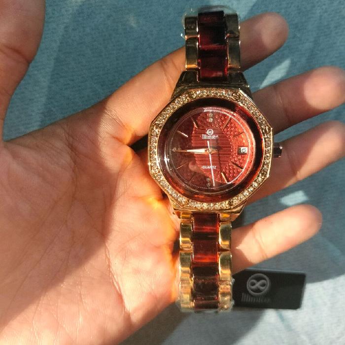 jam illimite keramik merah & hitam