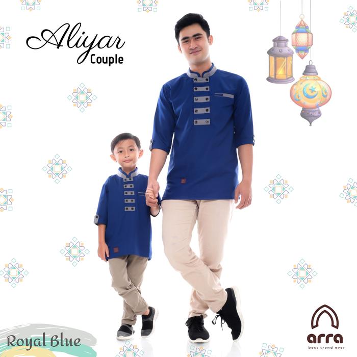 KEMEJA KOKO COUPLE ALIYAR ANAK DAN DEWASA Fashion Pakaian Busana Baju Muslim Atasan Pasangan Pria De