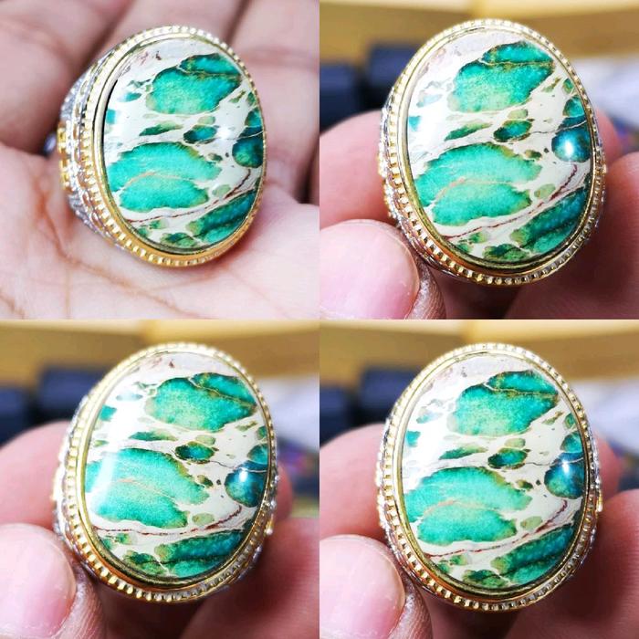 COD CINCIN PRIA BATU AKIK PIRUS PERSIA ASLI MEWAH DIMENSI JUMBO CRT BESAR ALL SIZE
