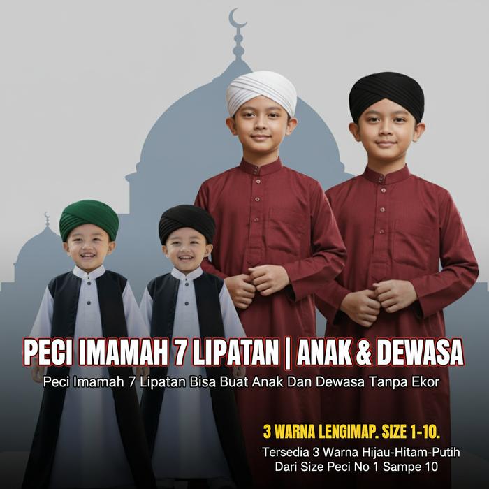 Peci imamah 5 meter tanpa buntut peci imamah permanen peci imamah
