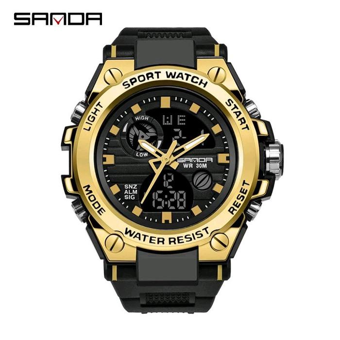 Jam Tangan Pria Digital Analog SANDA 739 Anti Air dengan Fitur Kalender dan Stopwatch - Jarum, Quart