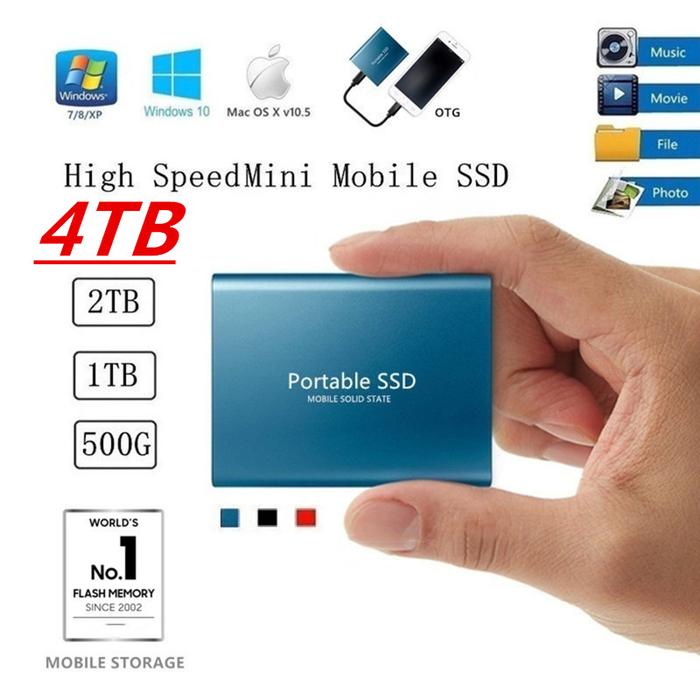Original External SSD 2TB 1TB 4TB Mobile Solid State Hard Drive USB