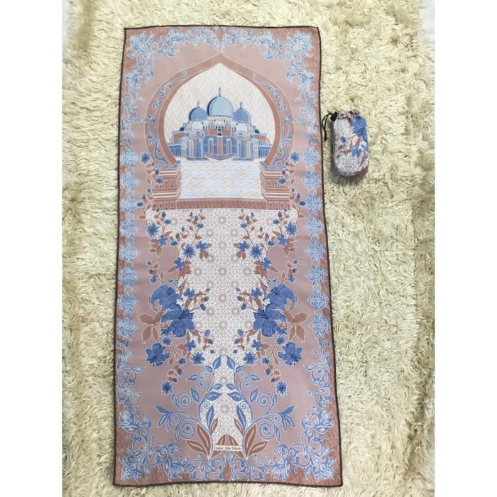 Sajadah Travel Saku Abu Dhabi Souvenir Traveling Kantong Pouch Dompet Serut Retsleting Sleting Zip S
