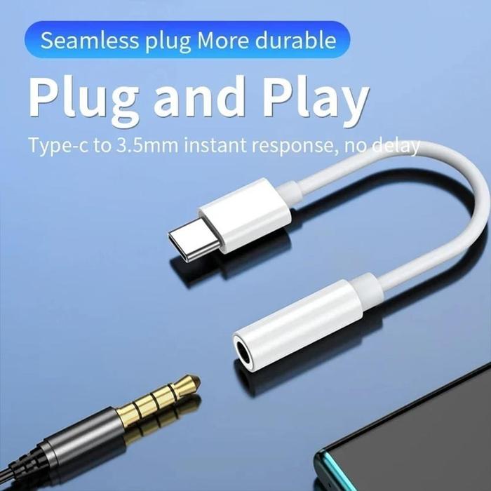 Xiaomi Audio Converter Tipe C Jack 3.5mm Konektor Adapter Type Headset Earphone Mi 10T Poco F2 F3 F4