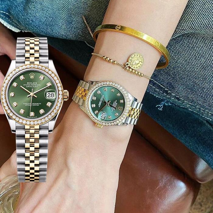 【100% ASLI】Original jam tangan rolex Lady Datejust 18K rose gold Diamond Datejust 28mm Ready Stock A