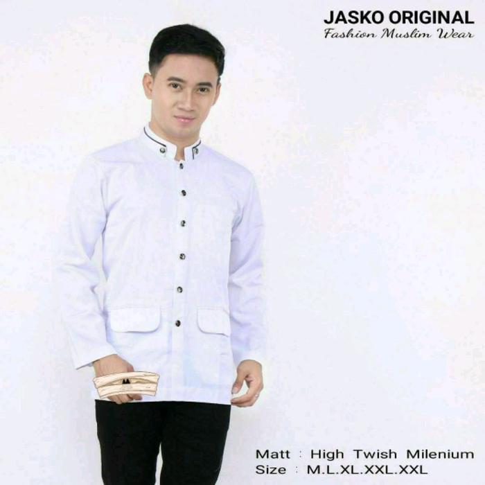 baju koko jasko terbaru jas koko terbaik jaskoPolos Putih Hitam