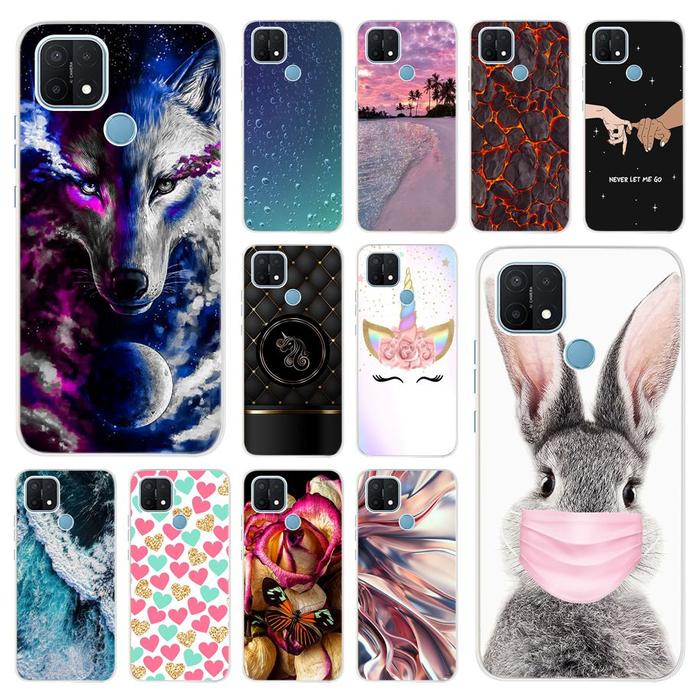 For OPPO A15 Case Silicone Soft Wolf Rabbit Phone Cover For OPPO A15