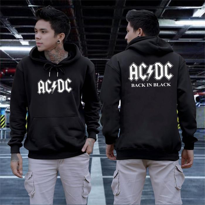 Yinyanks Jkt Sweater Pullover Hoodie Acdc back in black kualitas disrtro unisex