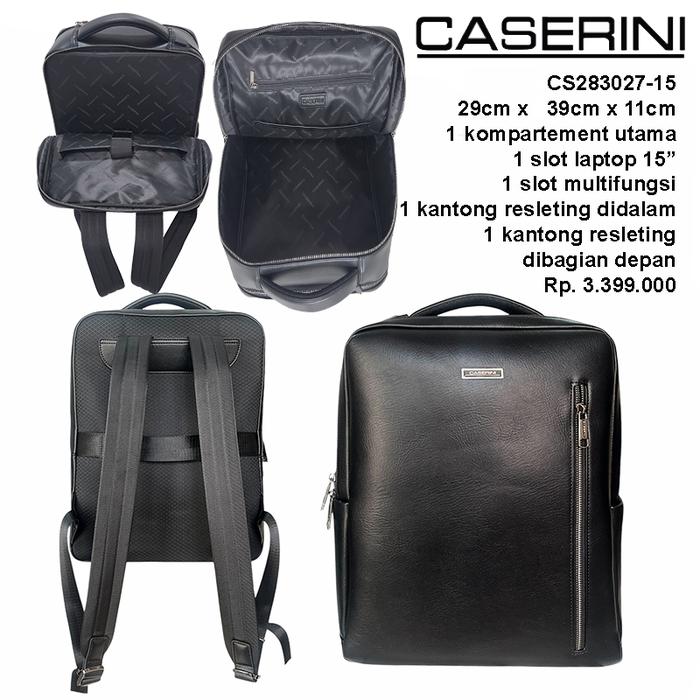 Caserini Tas Ransel Bisnis CS283027 1 Kompartemen Resleting  Kulit Elegan dan Praktis