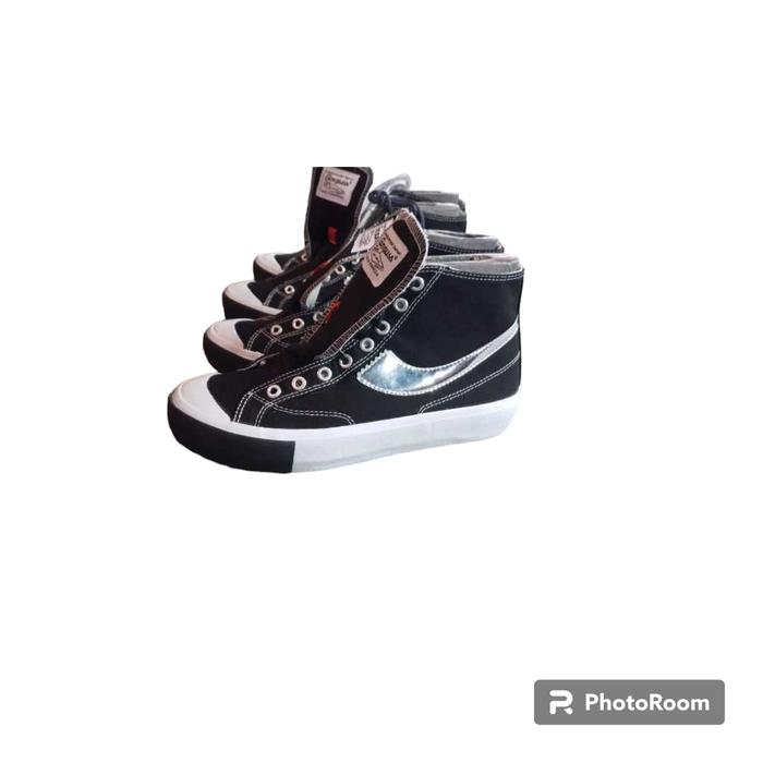 PROMO BESAR Campus gonzelle High Low Black White TERBAIK DAN TERMURAH Canvas Karet Casual Shoes Snea