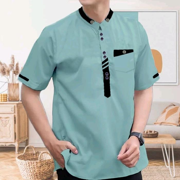 RANGGA 3 - BAJU KOKO KURTA KATUN TOYOBO PREMIUM PRIA LENGAN PENDEK UKURAN M L XL XXL JUMBO ACARA LEB